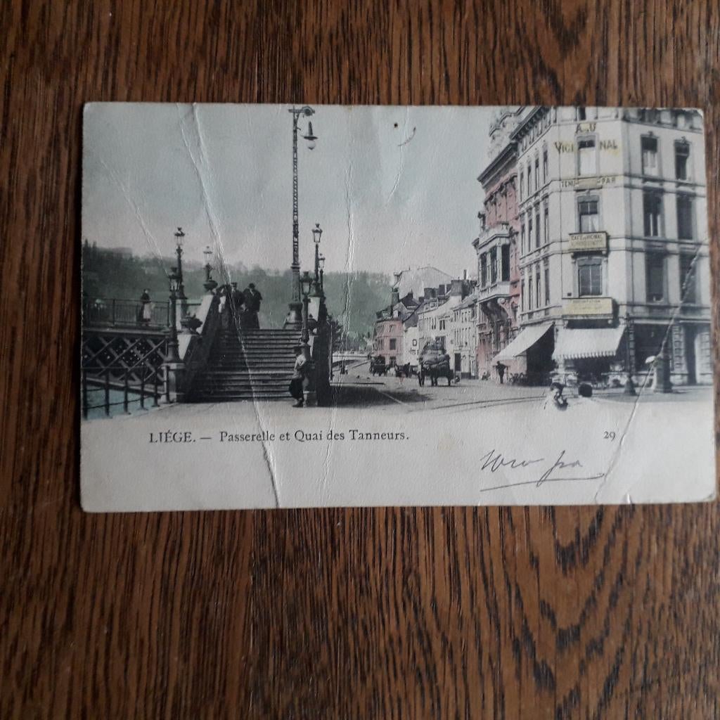 LUIK LIEGE 1910 Passerelle Quai des Tanneurs België, Ophalen of Verzenden, Voor 1920, Gelopen, België en Luxemburg