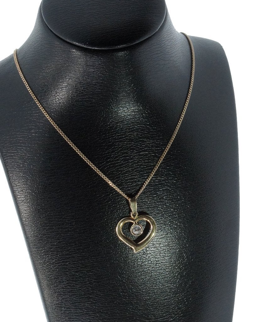 Hart zirkonia hanger 14k gouden gourmet ketting dames liefde
