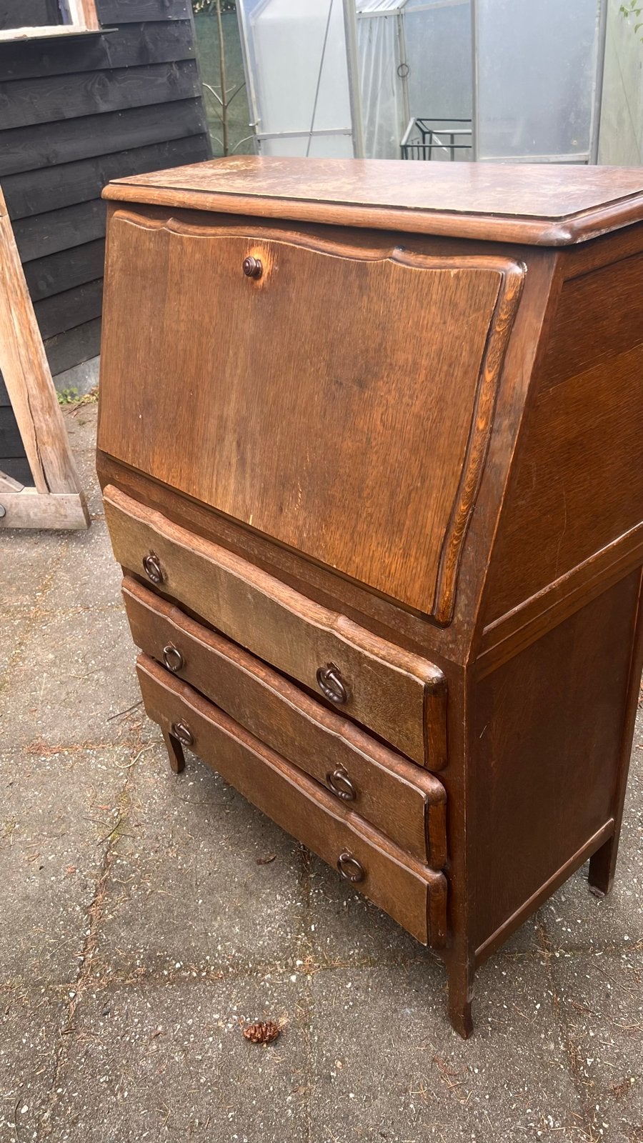 Vintage secretaire met lades, Ophalen