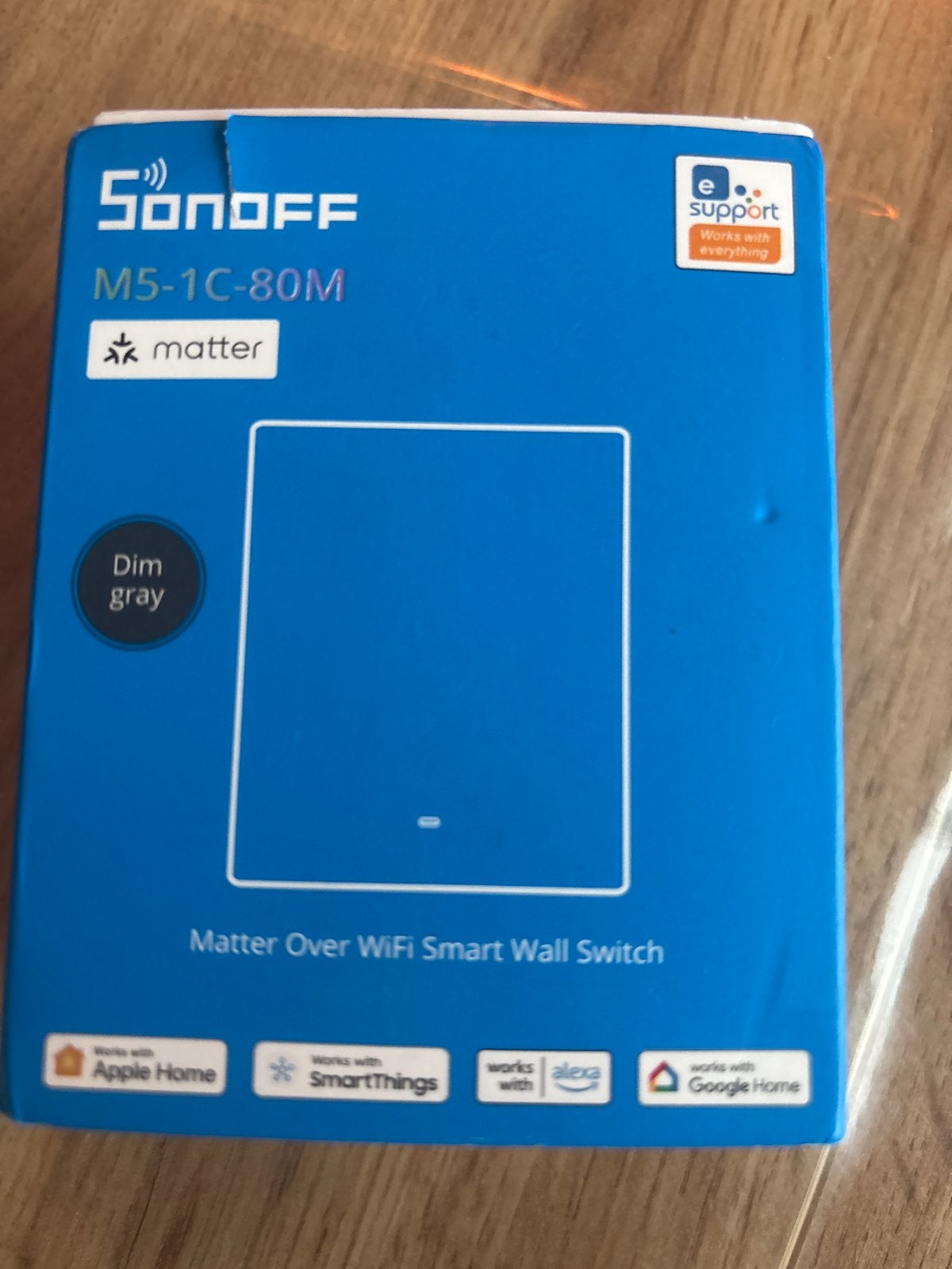 Sonoff M5-1C-80M Matter Smart Wall Switch Dim Gray, Ophalen of Verzenden, Nieuw, Overige merken, Schakelaar