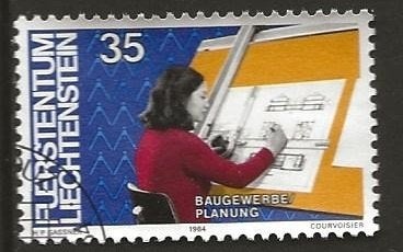 Liechtenstein 12, tekentafel voor corne, Verzenden, Overige landen, Gestempeld