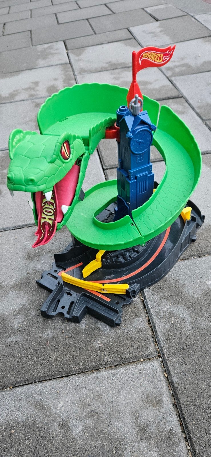 Hot Wheels City Cobra Crash Racebaan (Slang), Ophalen, Racebaan, Gebruikt, Hot Wheels