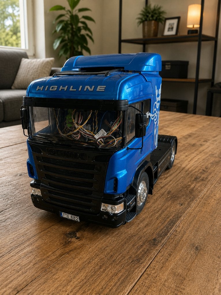 Tamiya Scania met MFC 01 te koop, Groter dan 1:32, Ophalen of Verzenden, Zo goed als nieuw, Truck