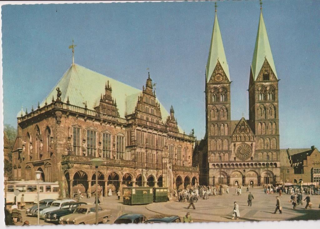 Duitsland, Bremen met auto's Borgward Isabella, Ford Taunus, Ophalen of Verzenden, 1960 tot 1980, Ongelopen, Duitsland