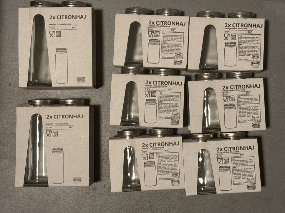 26 x IKEA CITRONHAJ div kruidenpotjes voor zout, peper etc, Glas, IKEA, Nieuw, Ophalen of Verzenden