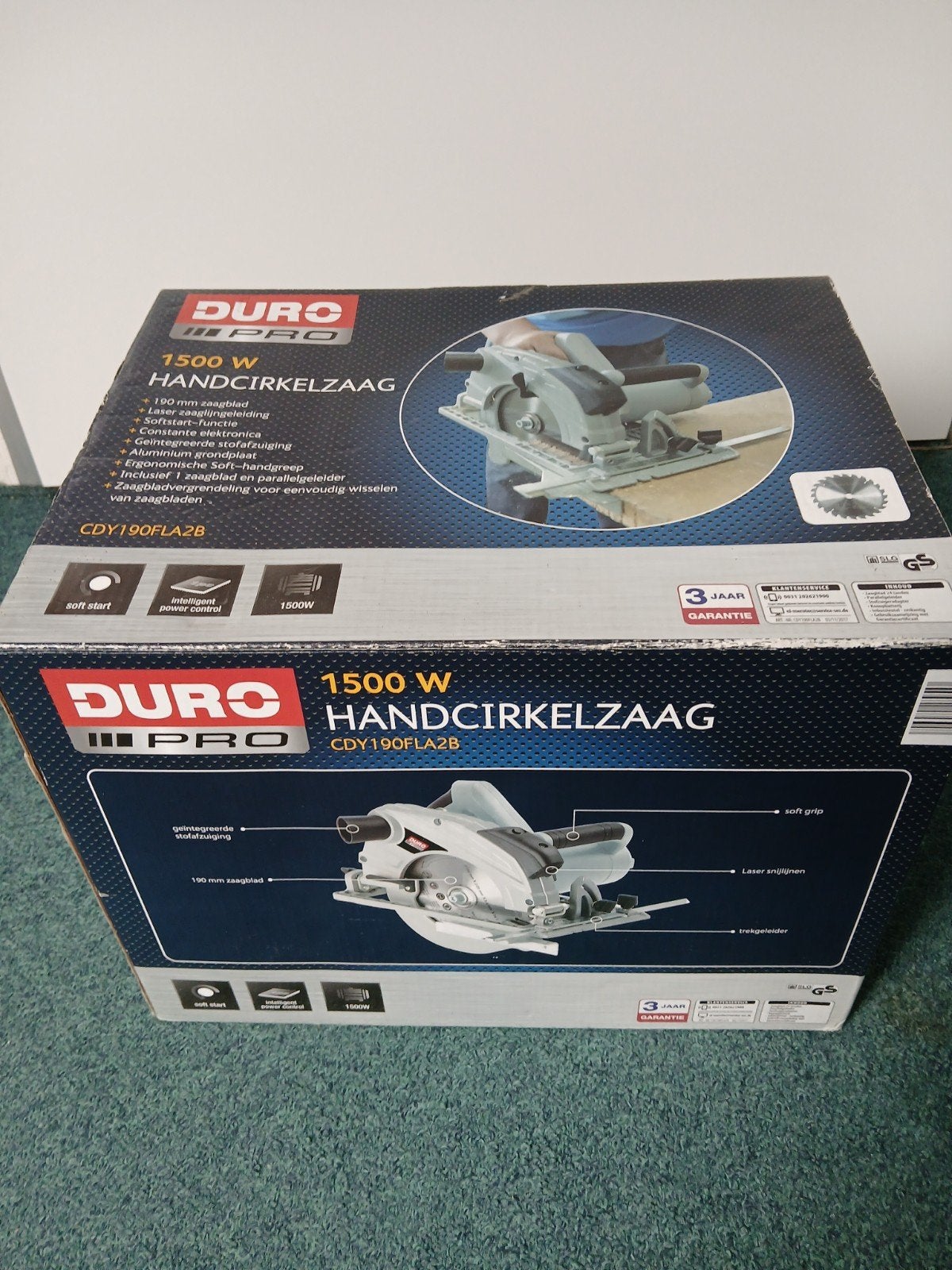 Handcirkelzaag 1500 W, Ophalen, 1200 watt of meer, Cirkelzaag, 30 tot 70 mm