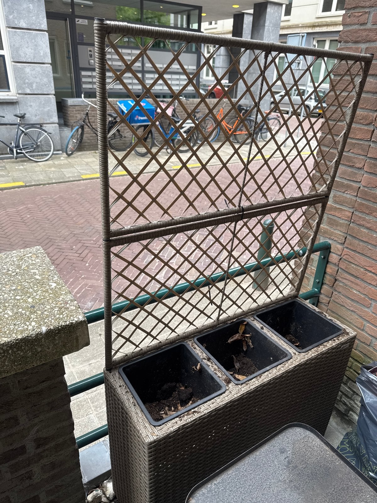 Bloembak met klimrek - ideaal voor balkon/tuin, Ophalen, Kunststof, Gebruikt, Balkon
