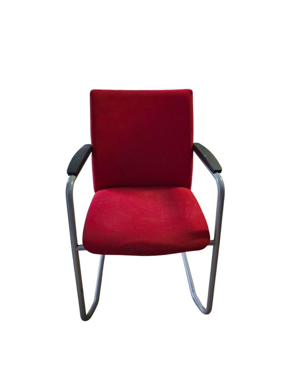 Buisframe stoelen sledestoel rood vergaderstoel, Huis en Inrichting, Stoelen, Ophalen, Gebruikt, Stof, Nvt