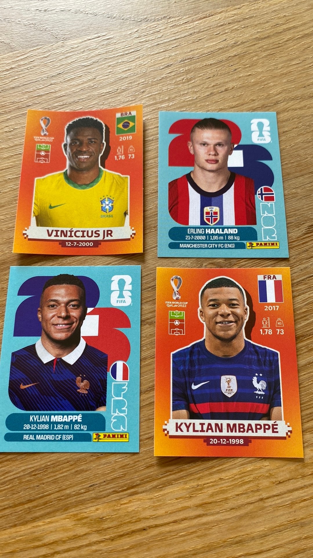 Panini haaland mbappe en vinicius, Ophalen of Verzenden, Zo goed als nieuw, Plaatje