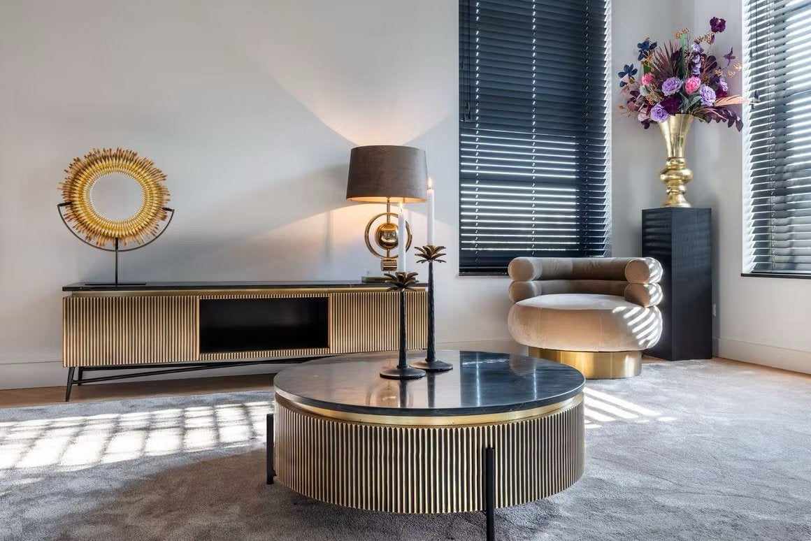 Combinatiedeal – Salontafel + Tv-dressoir Richmond Ironville, Huis en Inrichting, Tafels | Salontafels, Ophalen, Zo goed als nieuw