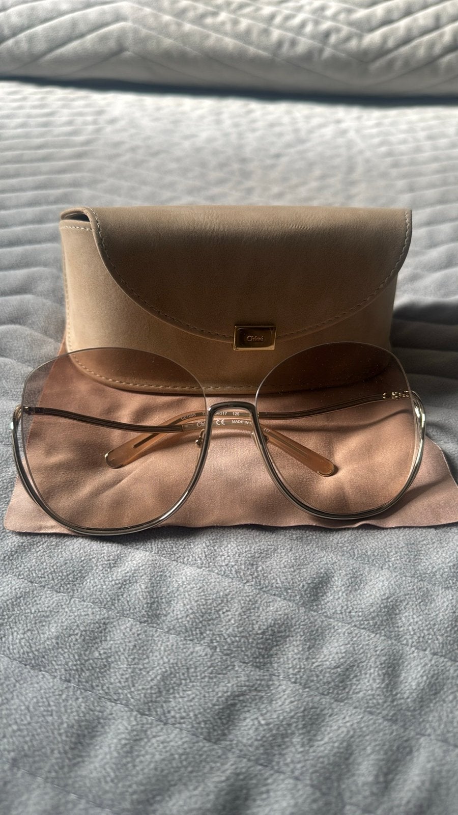 Chloé Zonnebril - Elegant en Stijlvol, Zonnebril, Bruin, Zo goed als nieuw, Ophalen