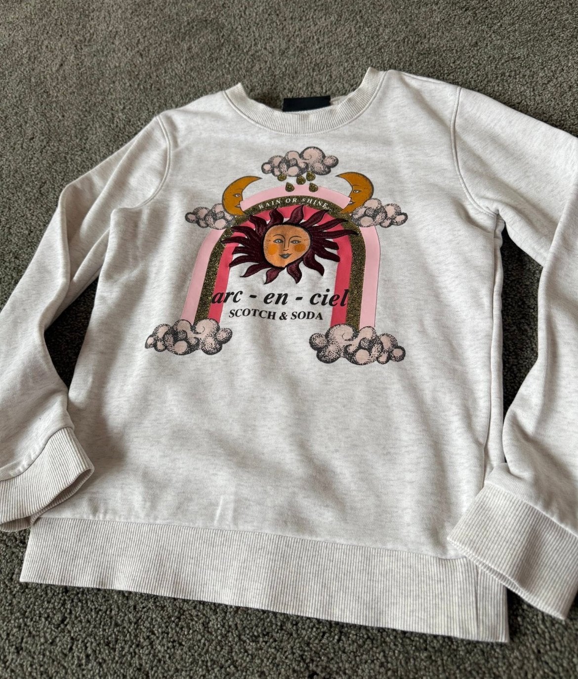 Scotch & Soda sweater met regenboog maat 140, Verzenden, Zo goed als nieuw, Meisje, Trui of Vest