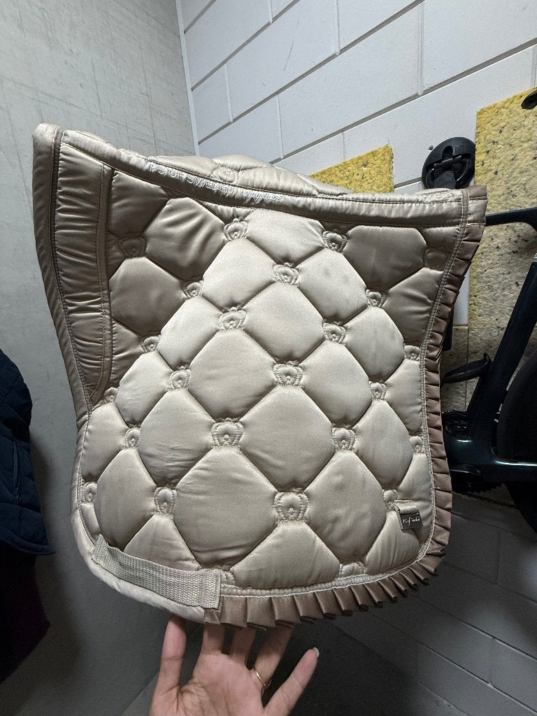 PS of Sweden Cob dekjes zgan beige & diepwijnrood, Dieren en Toebehoren, Dressuurdekje, Cob (M), Verzenden, Zo goed als nieuw