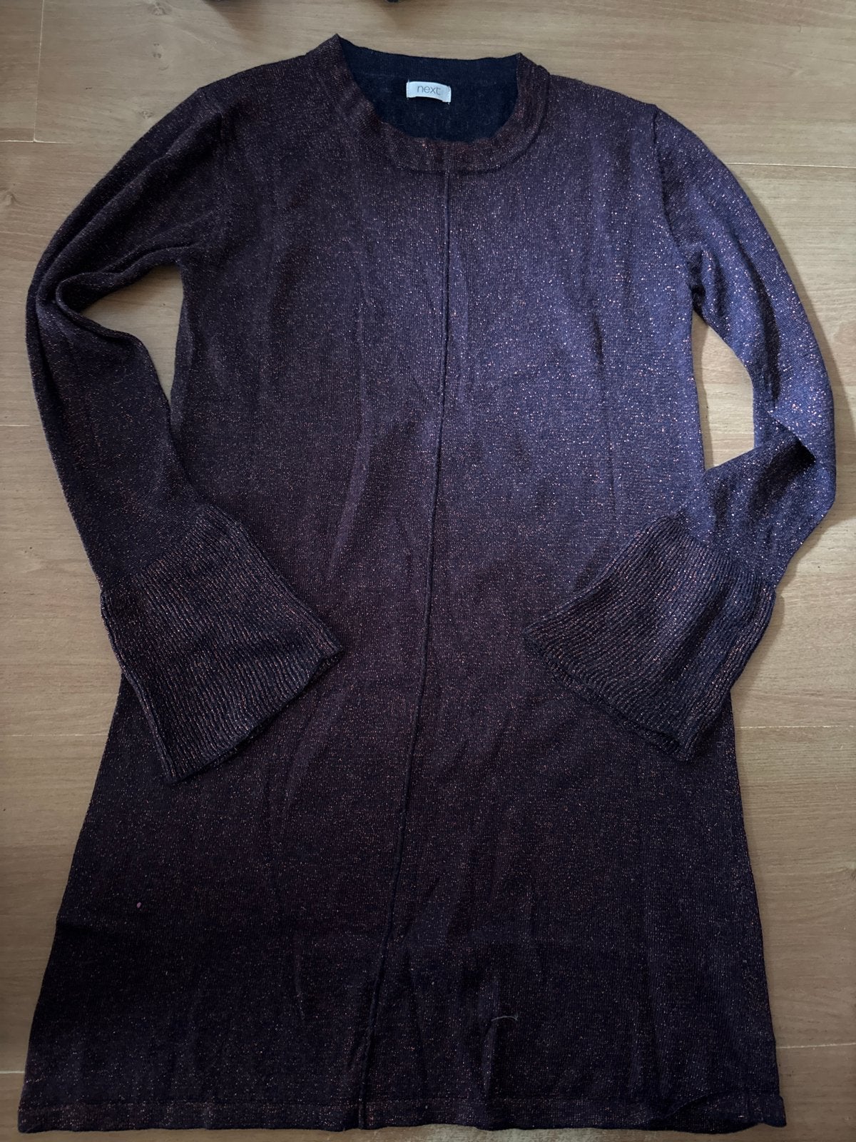 Next koper kleurige jurk maat 158 met glitter, Ophalen of Verzenden, Zo goed als nieuw, Maat 34 (XS) of kleiner, Meerkleurig