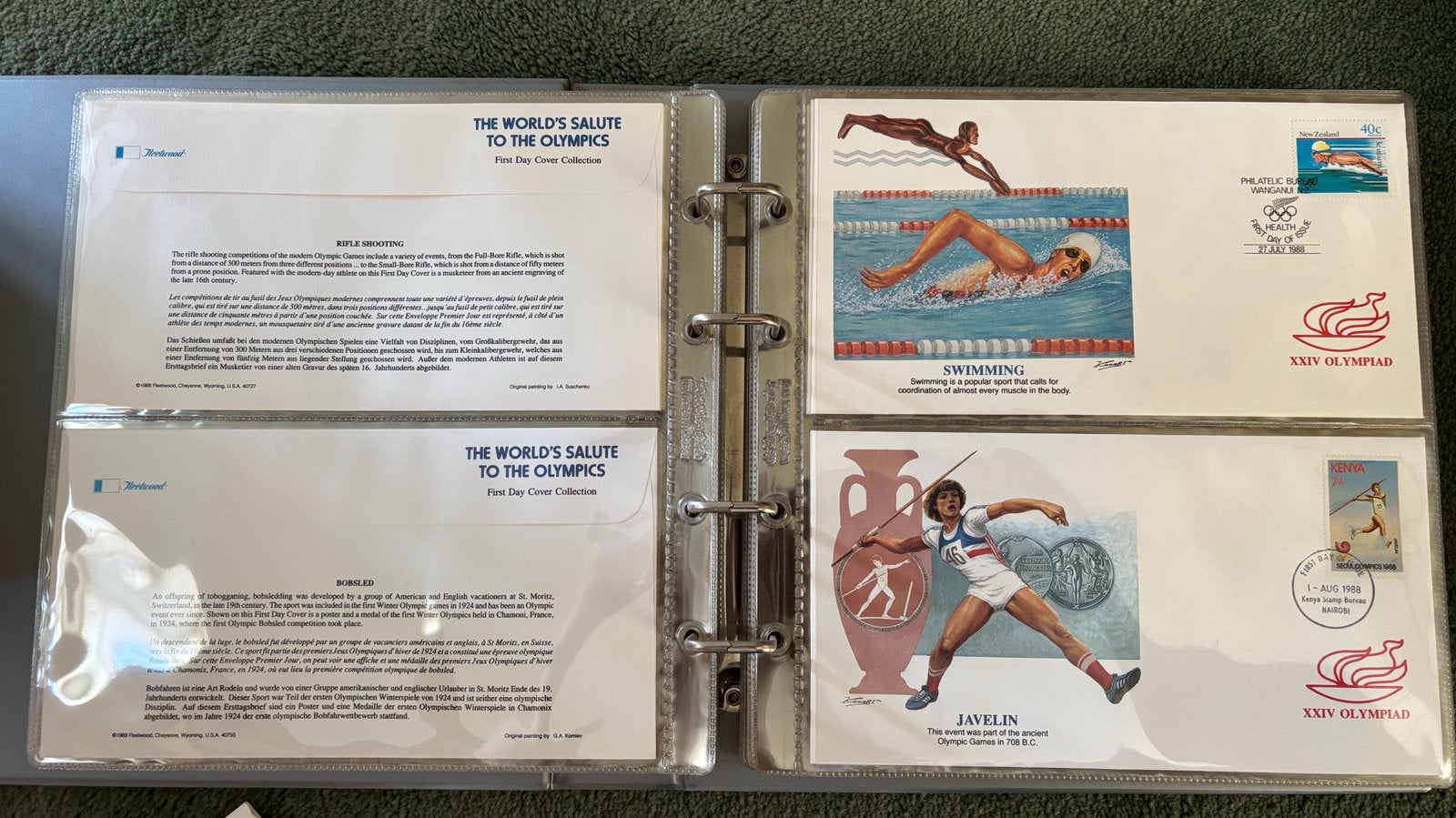 Complete collectie  1e dagenveloppen olympische spelen, Postzegels en Munten, Postzegels | Eerstedagenveloppen, Ophalen of Verzenden