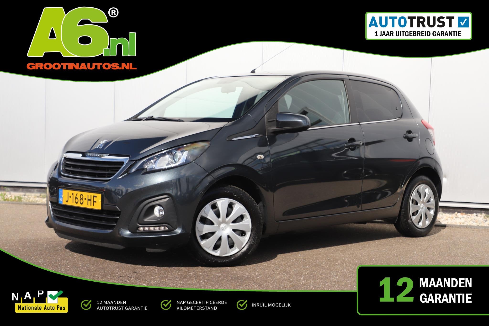 Peugeot 108 1.0 e-VTi Active Airco Radio Bluetooth Donkere R, Voorwielaandrijving, Stof, Gebruikt, Start-stop-systeem