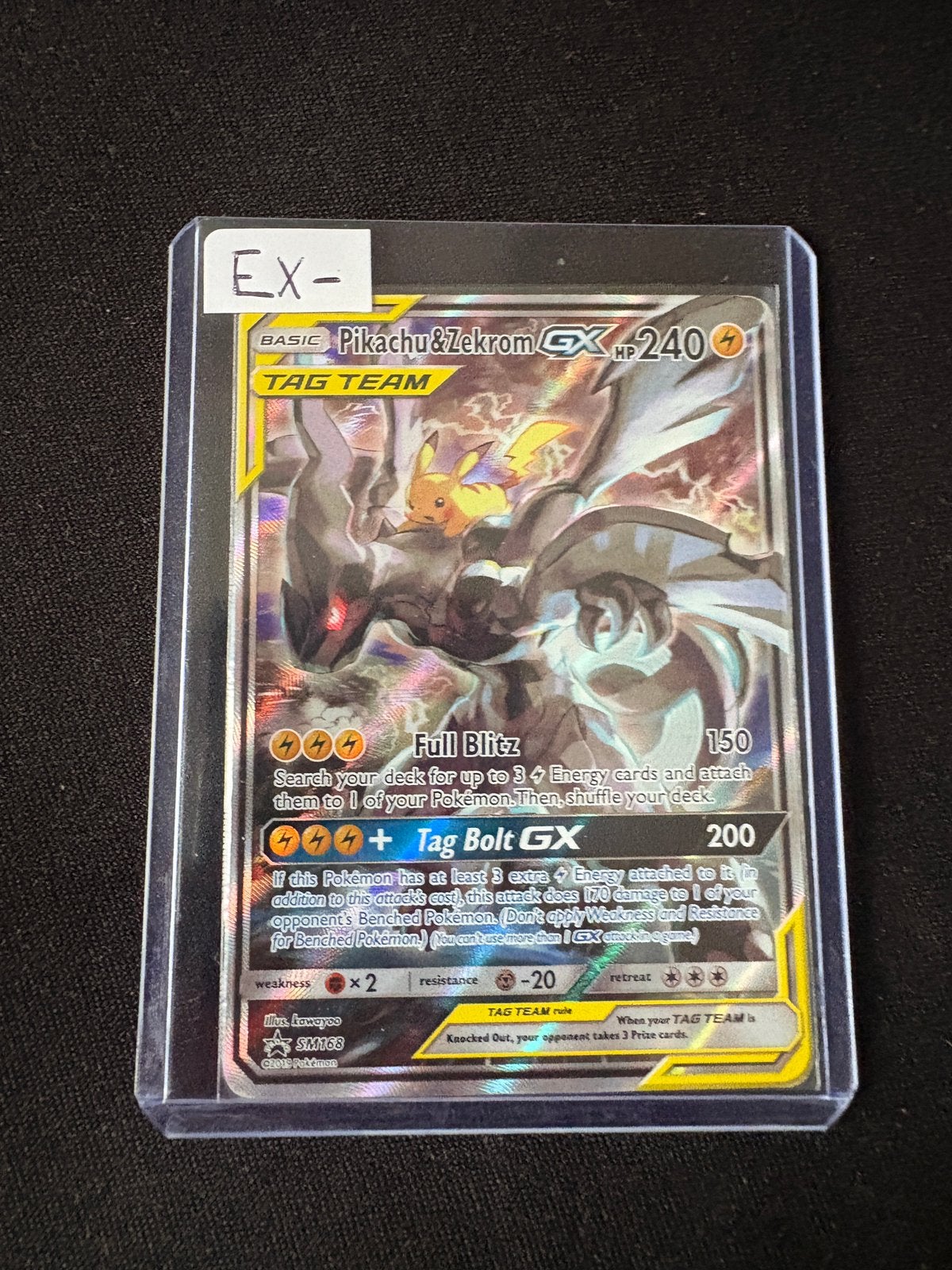 Pikachu & Zekrom GX #168, Hobby en Vrije tijd, Verzamelkaartspellen | Pokémon, Ophalen of Verzenden, Zo goed als nieuw