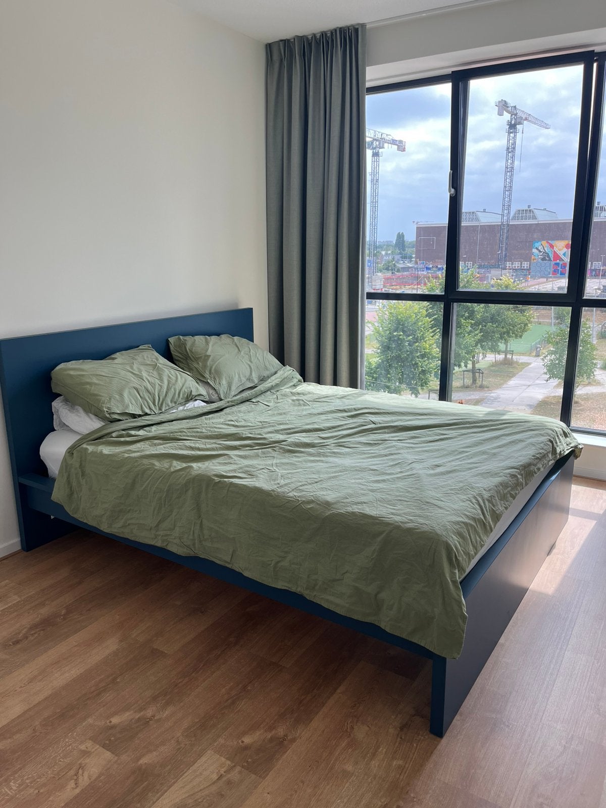 IKEA Malm bed 160x200 + bedbase, Wit, Tweepersoons, Ophalen of Verzenden, Zo goed als nieuw