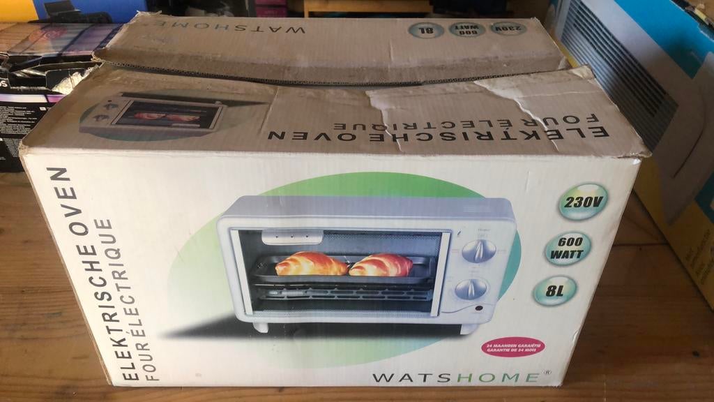 Electrisch oventje 600 watt 230v 8L Watshome, Witgoed en Apparatuur, Ovens, Ophalen of Verzenden, Nieuw, Minder dan 45 cm