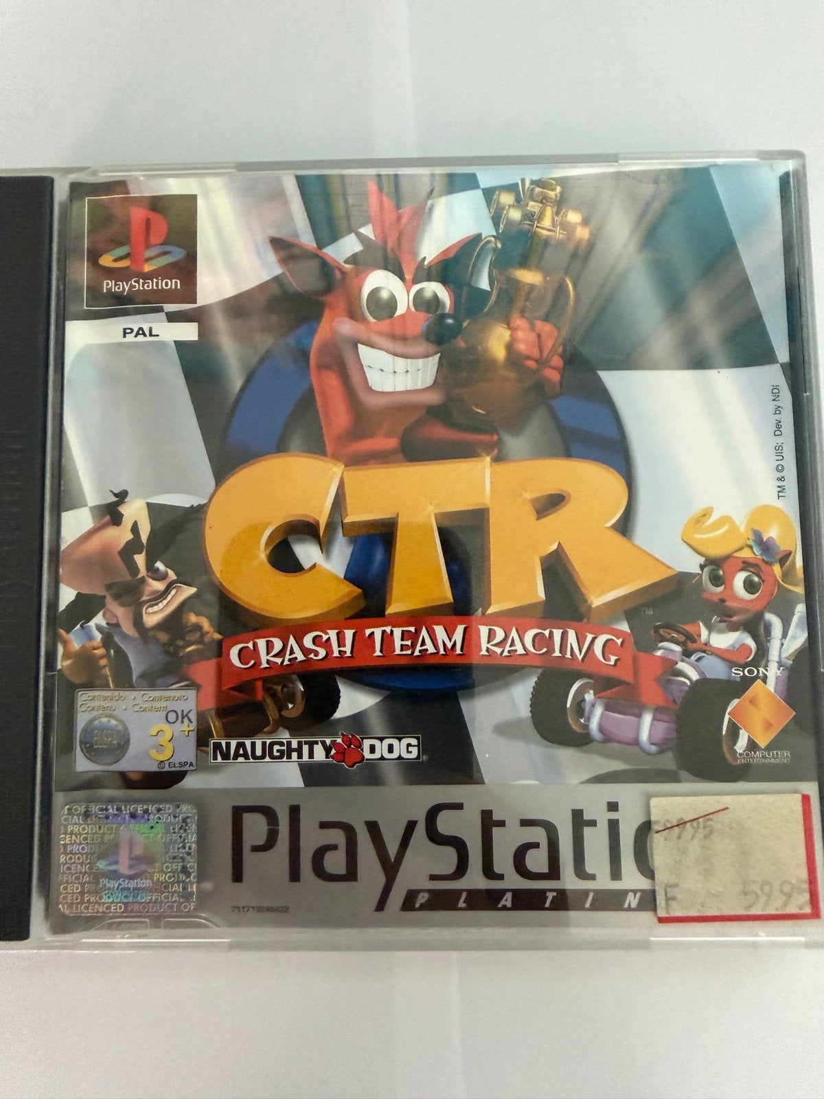 Crash Team Racing (CTR) - PlayStation 1 Platinum, Gebruikt, Racen en Vliegen, Eén computer, Ophalen of Verzenden