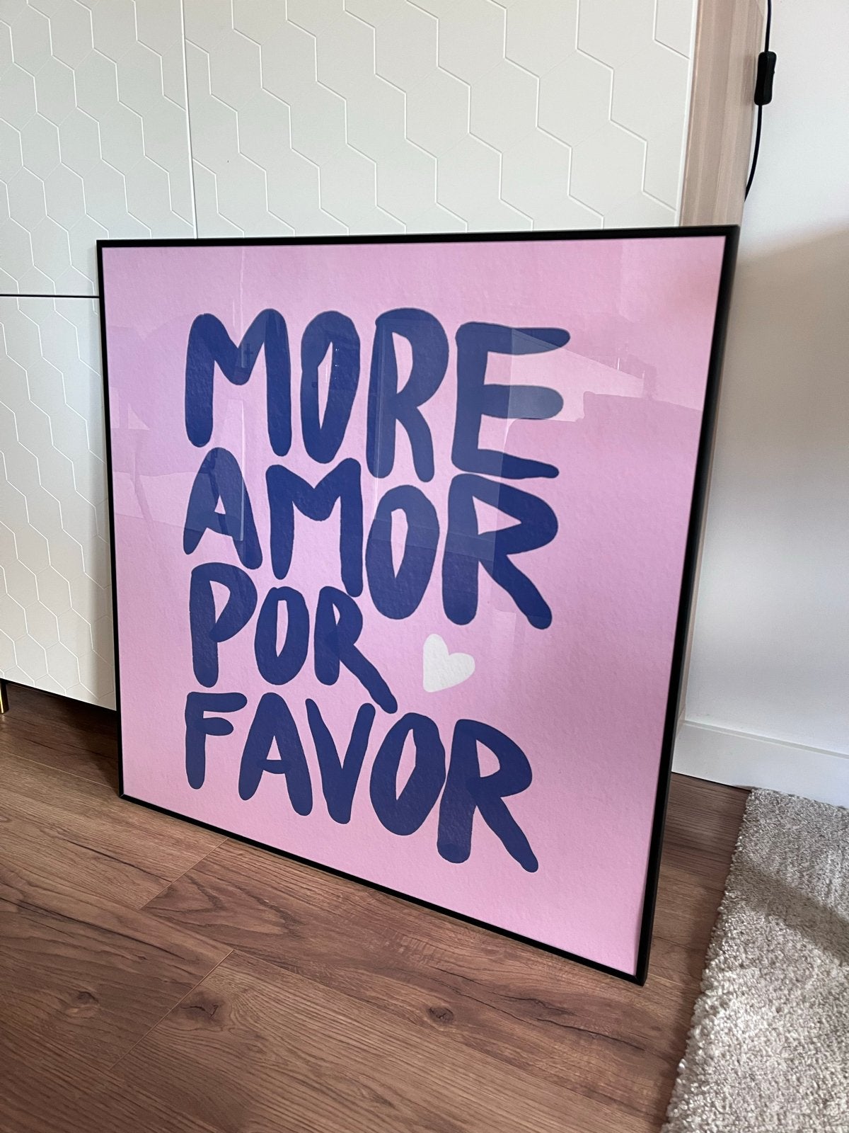 Lijst met poster 80x80cm, Huis en Inrichting, Woonaccessoires | Lijsten, Ophalen, Kunststof, Gebruikt, 80 cm