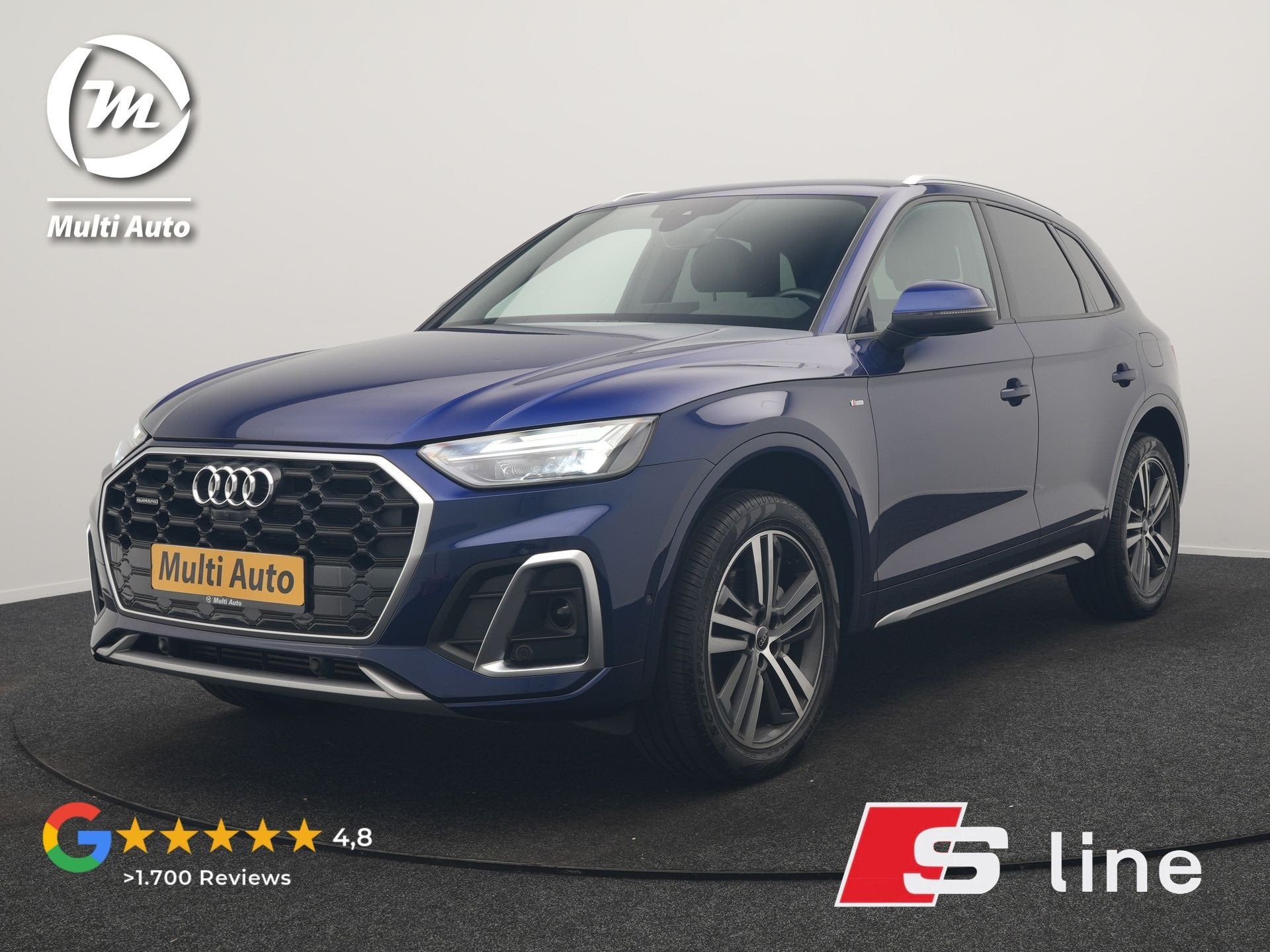 Audi Q5 55 TFSI e 2x S Line PHEV 367pk Dealer O.H. | 360 Cam, Automaat, Gebruikt, Zwart, Blauw