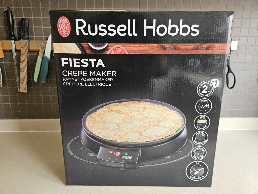 Russel Hobbs Fiesta Crepe Maker, Ophalen, Overige typen, Zo goed als nieuw, Zwart