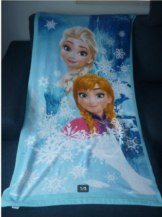 Handdoek Anna & Elsa / Badlaken Frozen / kinder / kids, Blauw, Overige merken, Handdoek, Ophalen of Verzenden