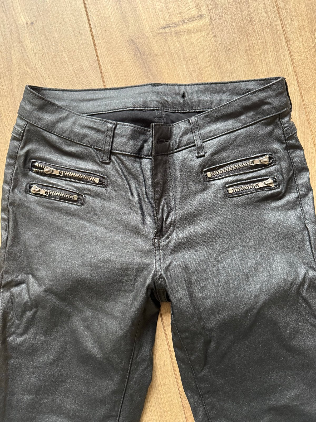 Imitatie leren broek maat 34/XS/S, Zwart, Ophalen of Verzenden, Zo goed als nieuw, Maat 34 (XS) of kleiner