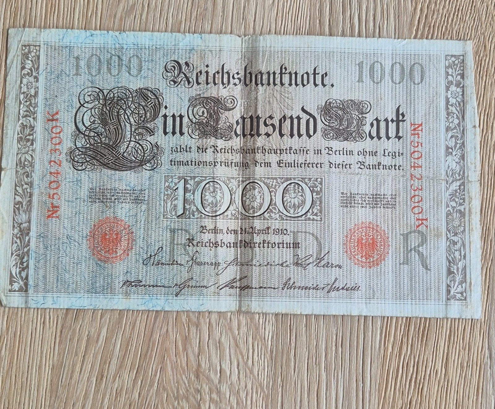 3 Oude Duitse Bankbiljetten: 2x 1000 Mark, 1x 100.000 Mark, Postzegels en Munten, Ophalen, Duitsland, Setje