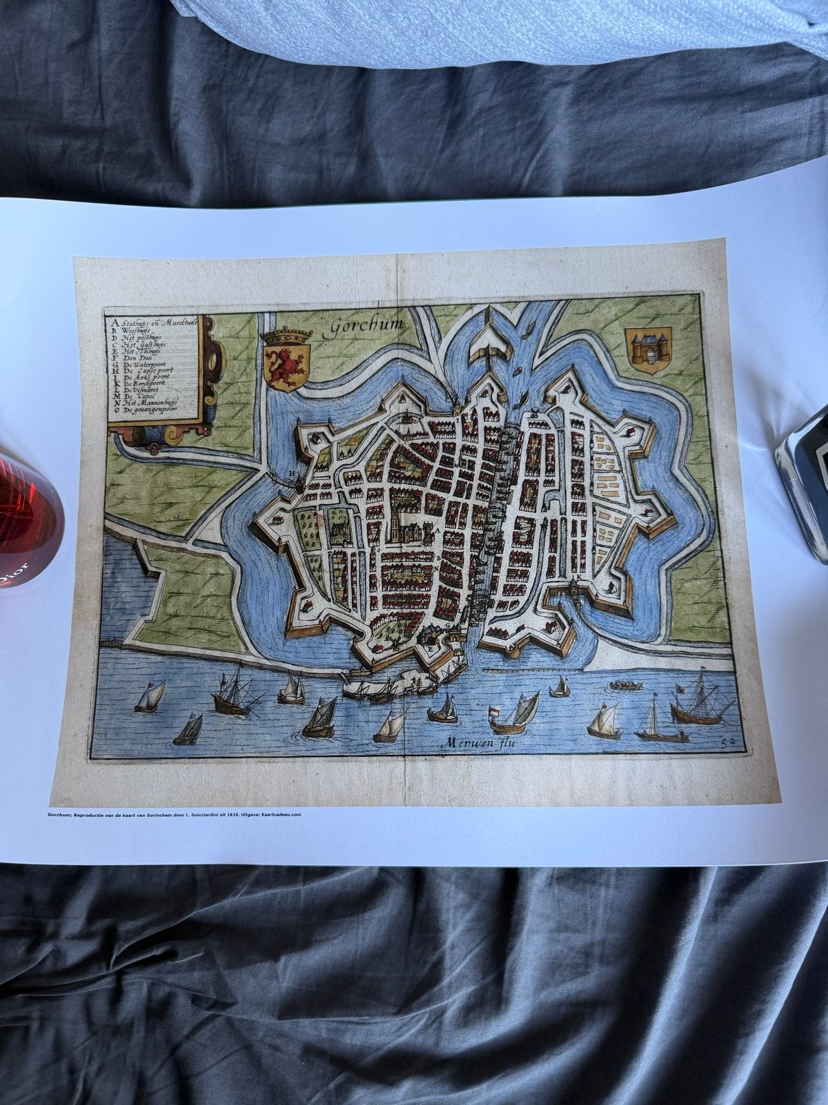 Replica Plattegrond Gorinchem 1610, Boeken, Ophalen, Voor 1800, Nieuw, Landkaart