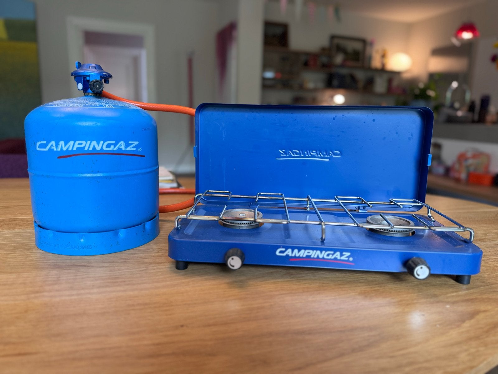 Campingaz (hervulbaar) gasfles met 2-pits kooktoestel, Ophalen, Gebruikt