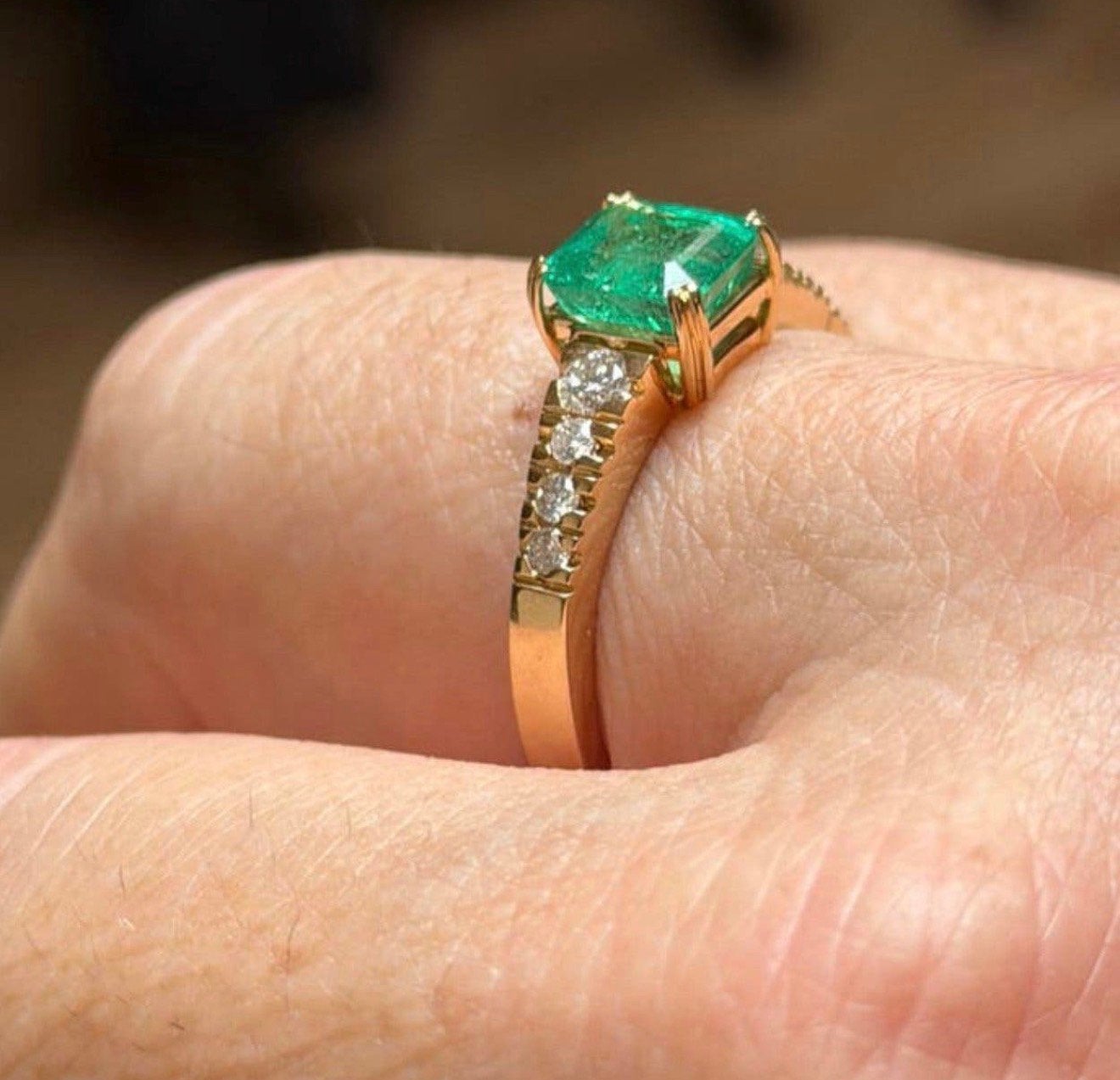 18K gouden ring natuurlijke VVS diamanten en smaragd 2.75ct!, Sieraden, Tassen en Uiterlijk, Ringen, 20 of groter, Ophalen of Verzenden