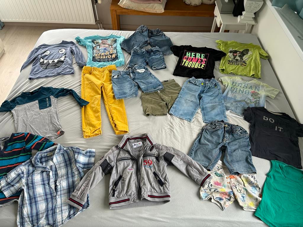 Jongenskledingpakket maat 110/116 - Zomerjas, broeken, shirt, Ophalen of Verzenden, Gebruikt, Maat 110