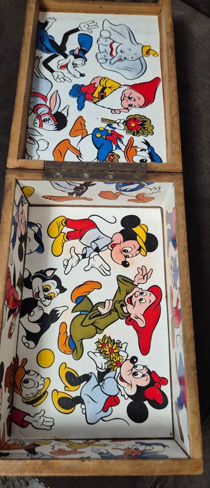 Vintage houten Disney kistje / doosje – jaren 60 / 70 – Nost, Antiek en Kunst, Ophalen