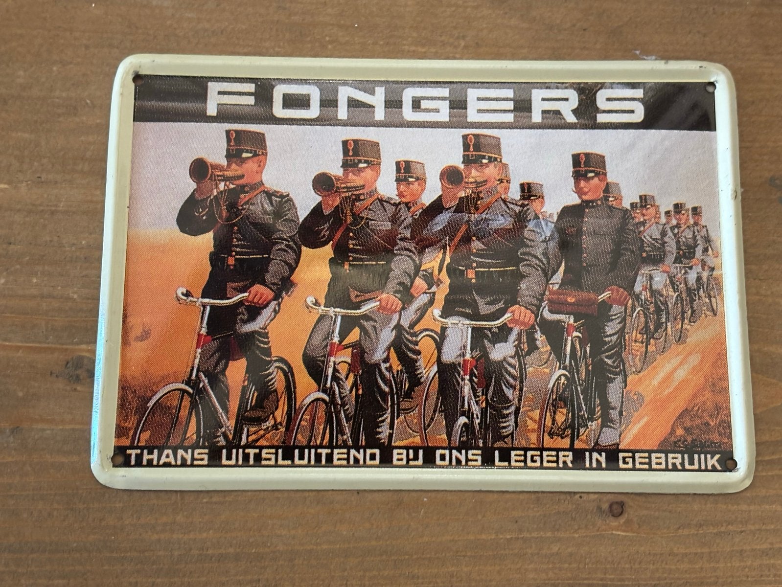 Fongers Emaille Reclamebord - Nostalgische Fietsen, Verzamelen, Ophalen of Verzenden, Overige soorten, Nederland, Embleem of Badge