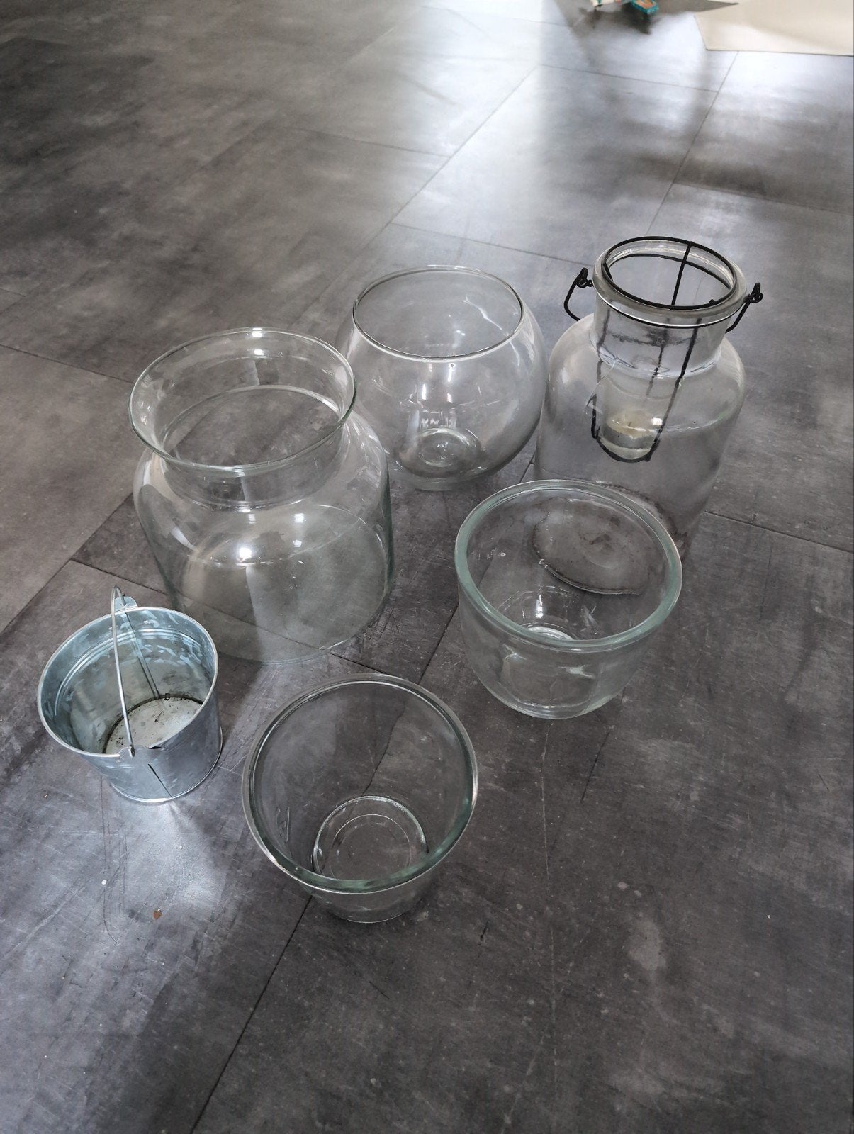 Glazen vazen en potten set, Ophalen, Gebruikt, Overige kleuren, Glas
