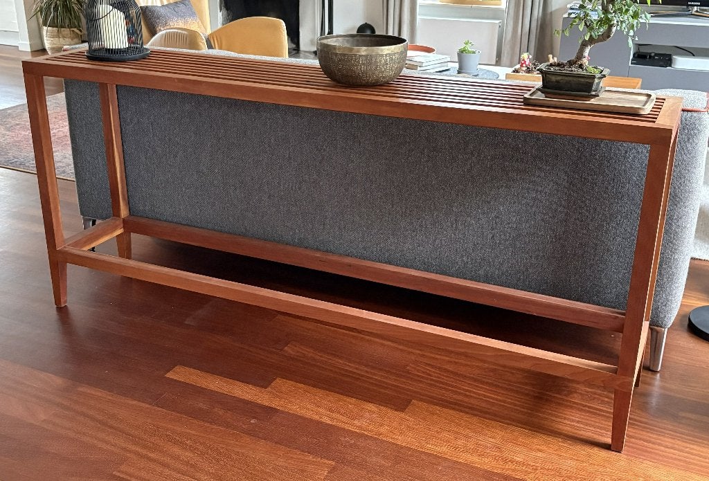 Design side table hout, Huis en Inrichting, Ophalen, Gebruikt, 150 tot 200 cm, Overige houtsoorten
