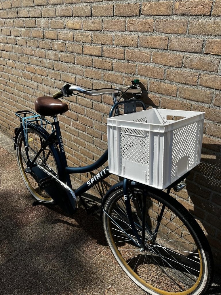 Dames fiets blauw met witte.mand Spirit, Fietsen en Brommers, Fietsen | Dames | Damesfietsen, Ophalen, Gebruikt, Overige merken