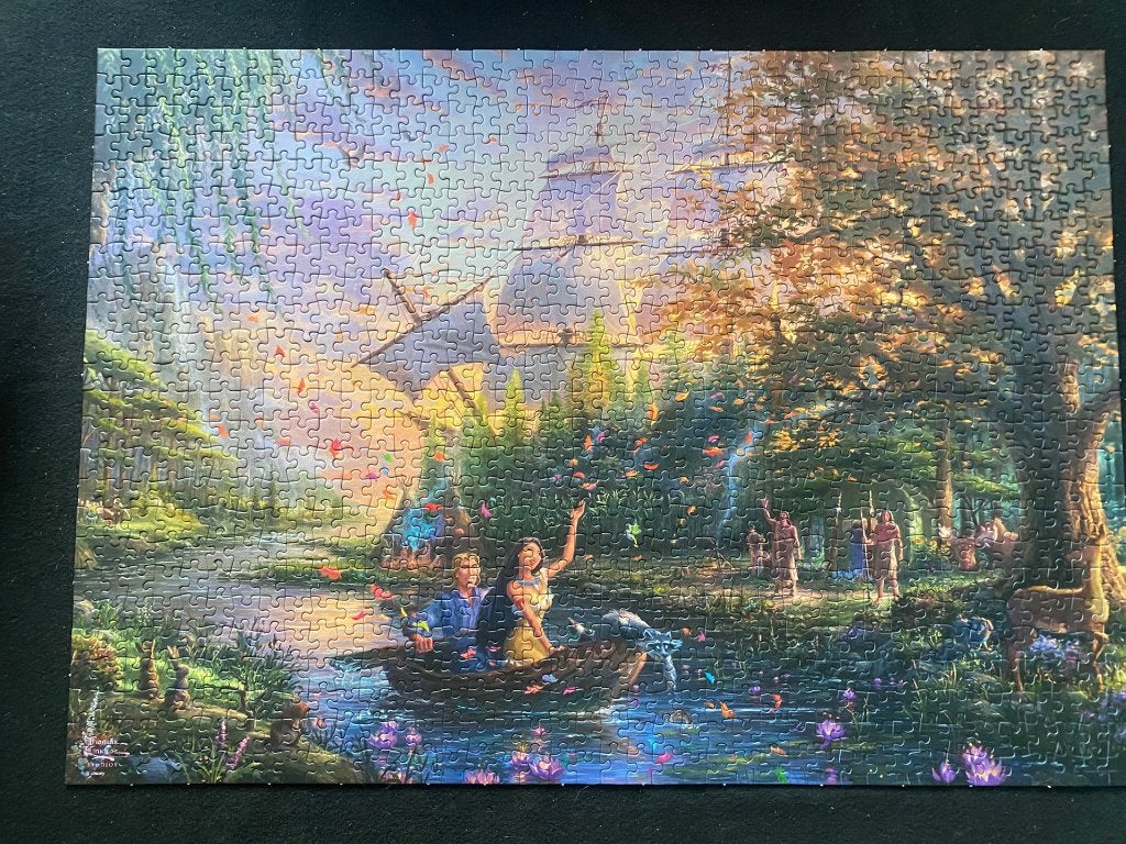 Disney puzzle Pocahontas, 1000 stukjes, Hobby en Vrije tijd, Denksport en Puzzels, Ophalen of Verzenden, 500 t/m 1500 stukjes