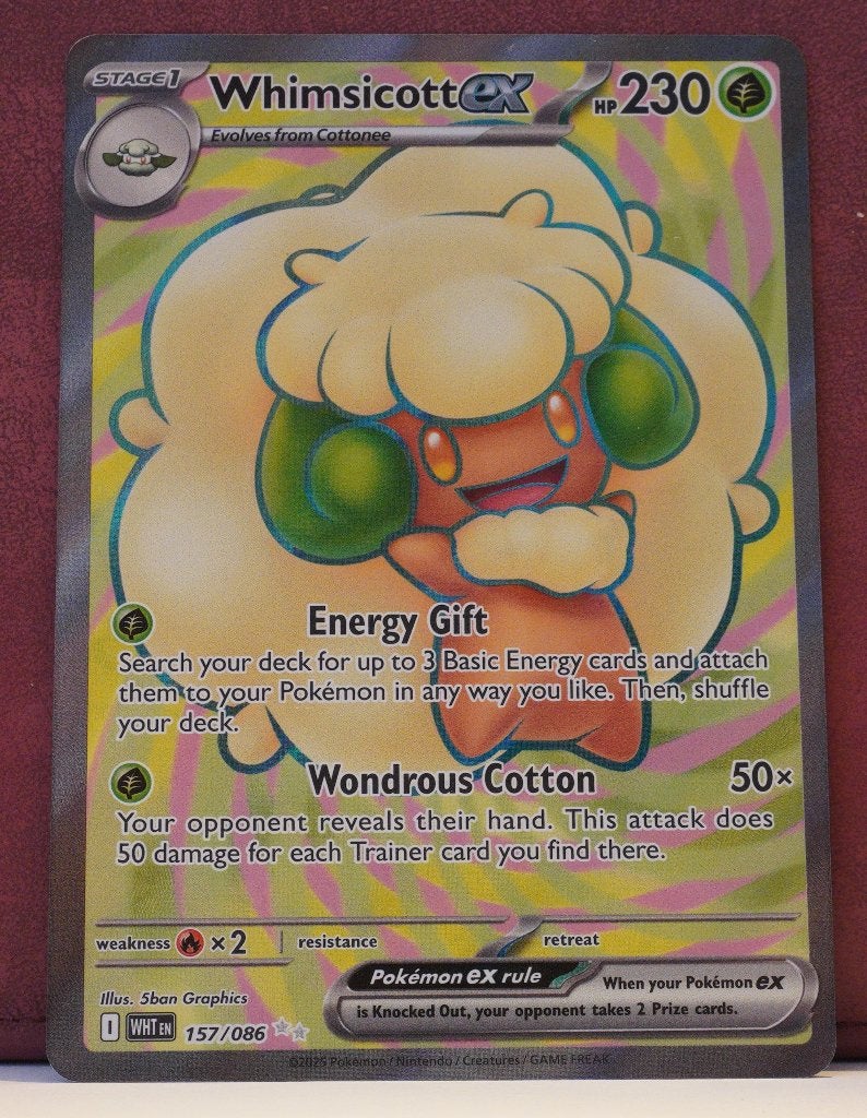 Whimsicott EX Full Art 157/086 White Flare Pokèmon Kaart, Verzenden, Nieuw, Losse kaart