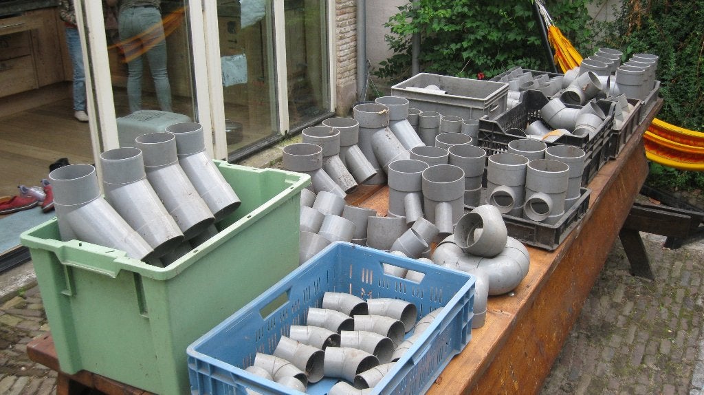 PVC koppelstukken riool + hemelwater, Ophalen, Bochten, Gebruikt, Pvc