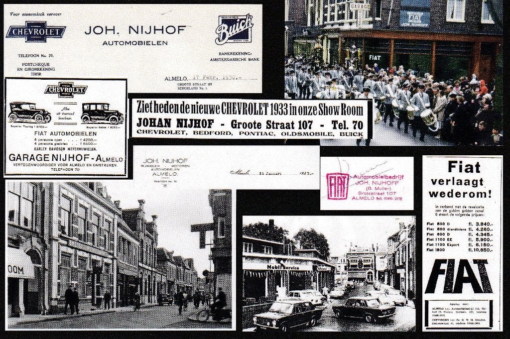 Almelo, garagebedrijf Joh. Nijhof; Chevrolet, Buick, Fiat, Ophalen of Verzenden, Zo goed als nieuw, Auto's