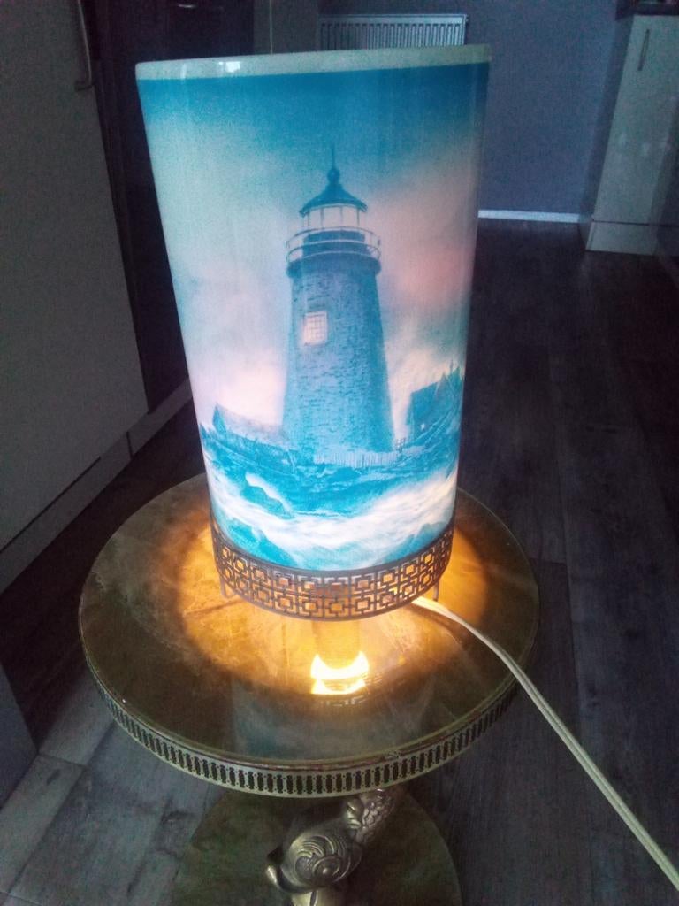 Vintage bewegings lamp vuurtoren, Ophalen of Verzenden