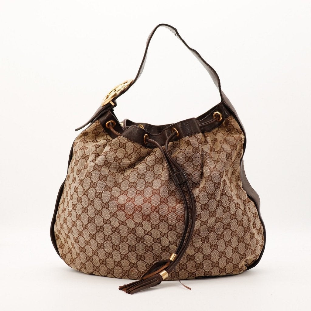 Gucci Interlocking hobotas, Sieraden, Tassen en Uiterlijk, Verzenden, Gebruikt, Zwart, Overige typen