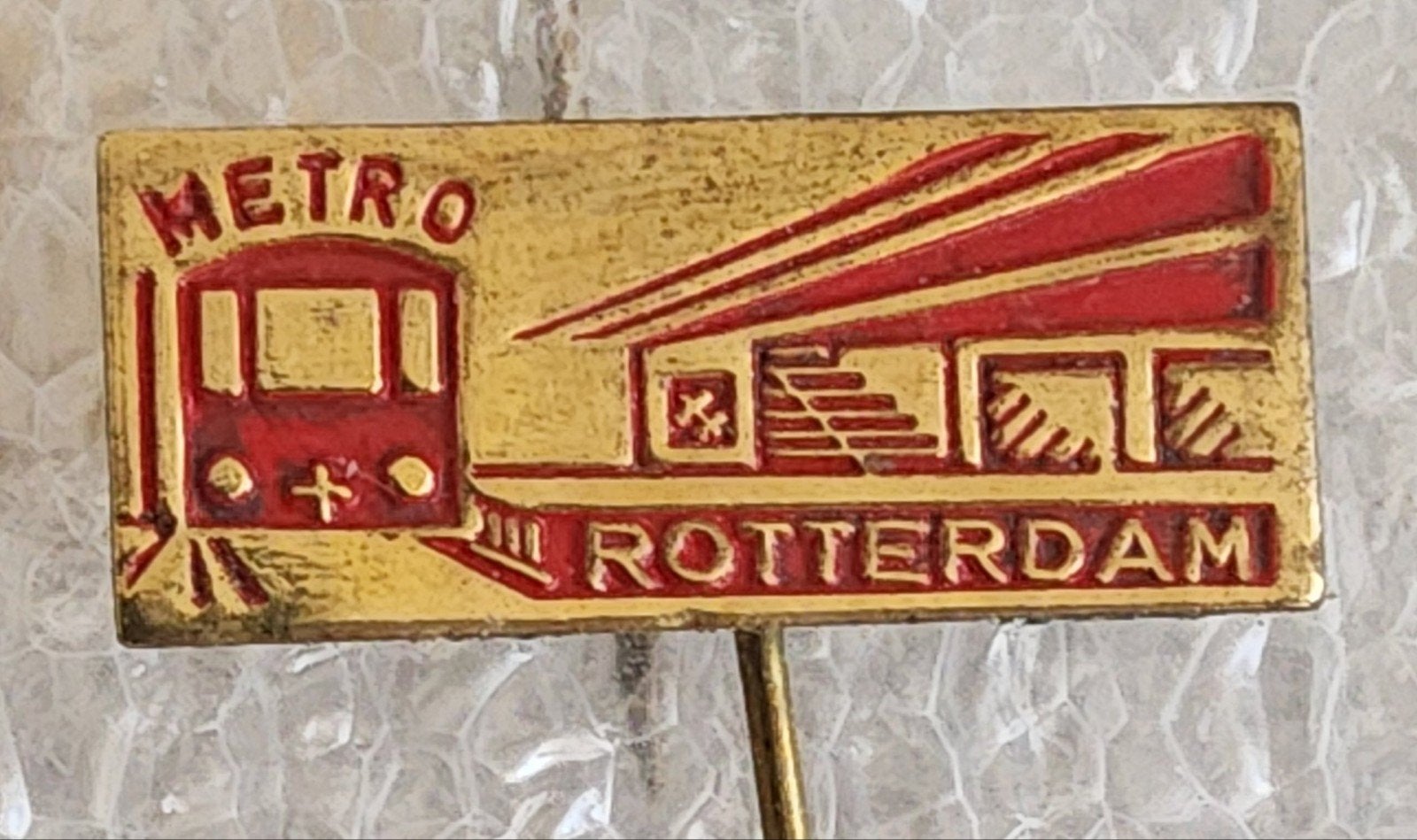 Vintage Metro Rotterdam Speldje - Transport, Verzamelen, Ophalen of Verzenden, Gebruikt, Transport, Speldje of Pin