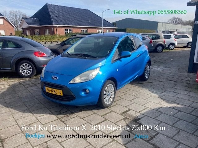 FORD Ka 1.2 51KW / 69PK Titanium X Airco Boekjes, Auto's, Voorwielaandrijving, Stof, Gebruikt, 1242 cc