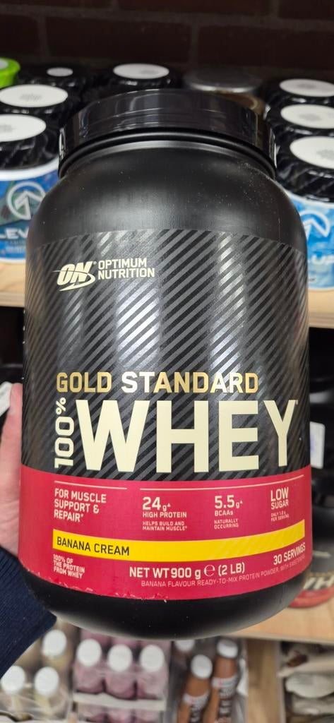 Optimum Nutrition Gold Standard 100% Whey Banaan, Ophalen of Verzenden, Nieuw, Rug, Overige typen