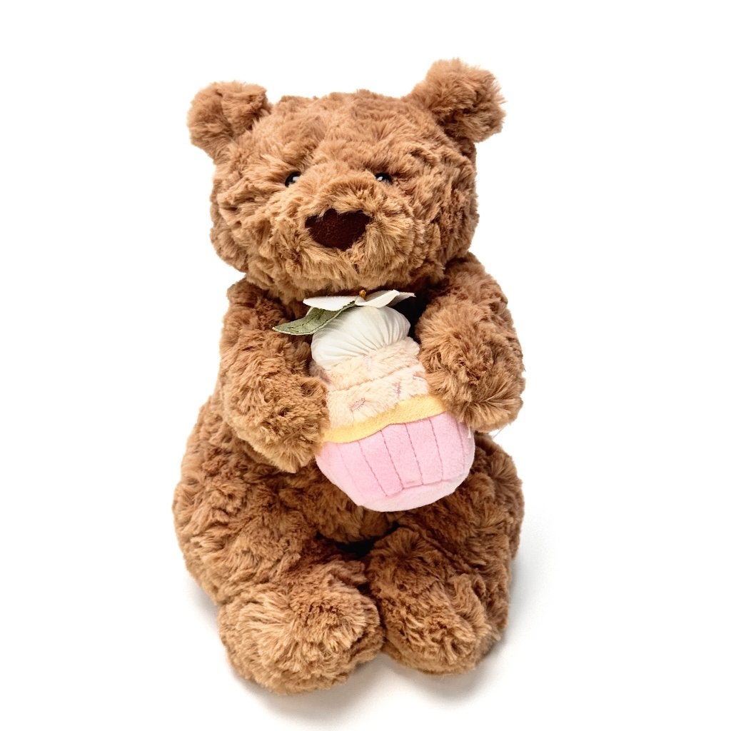 Jellycat Bartholomew Bear Cupcake Knuffel, Jellycat, Verzenden, Beer, Middelgroot (20 tot 80 cm)
