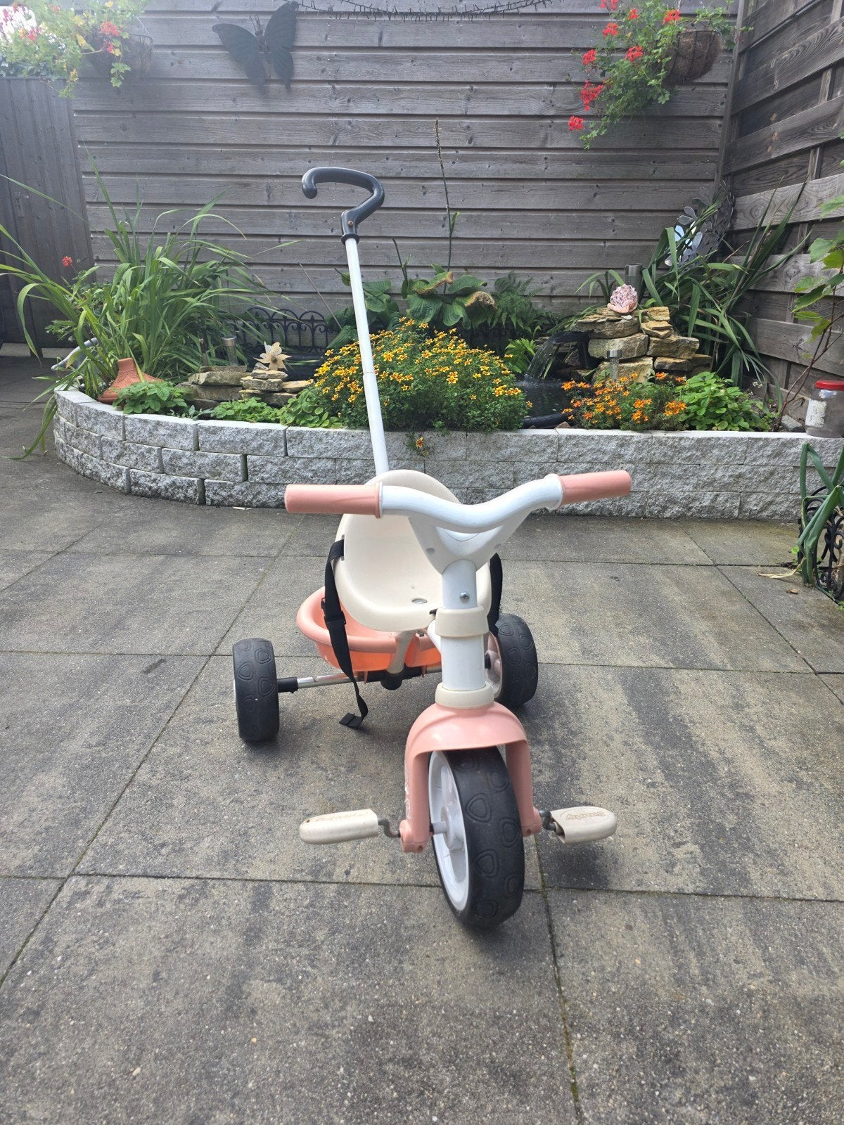 Smoby driewieler met duwstang - lichte roest, Fietsen en Brommers, Ophalen